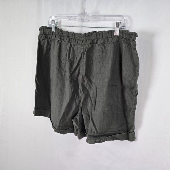 INC International Concepts Shorts Women's XXL Olive Green Casual Cargo Like Cuff - Picture 10 of 11